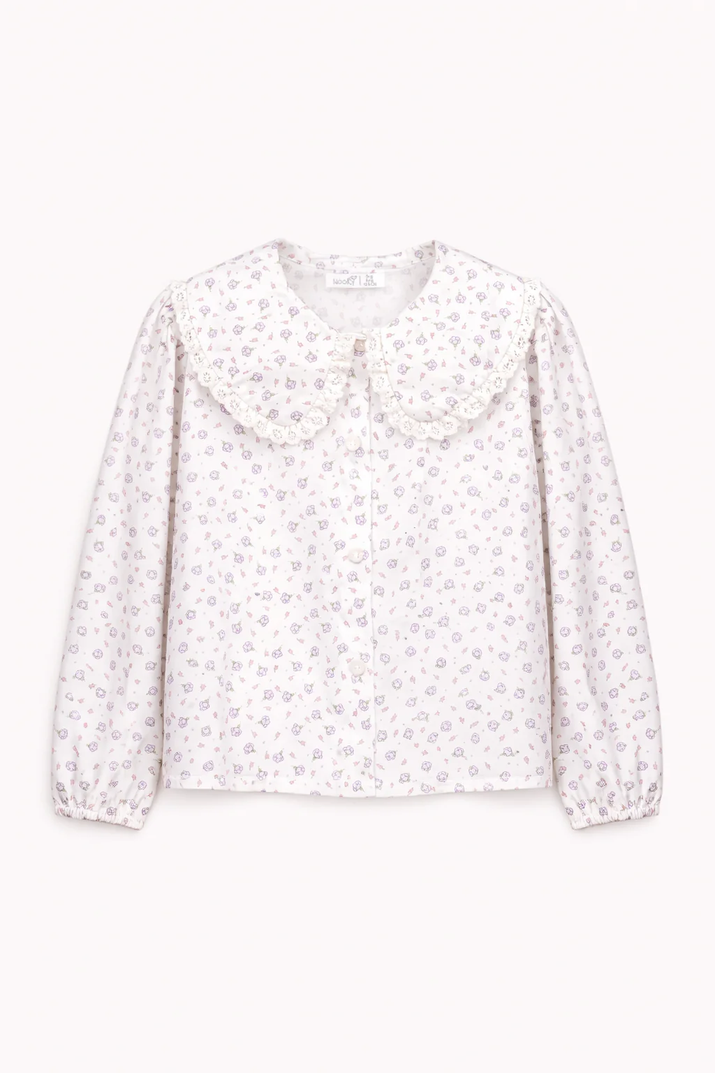 Blouse imprimée à col volanté – Fille