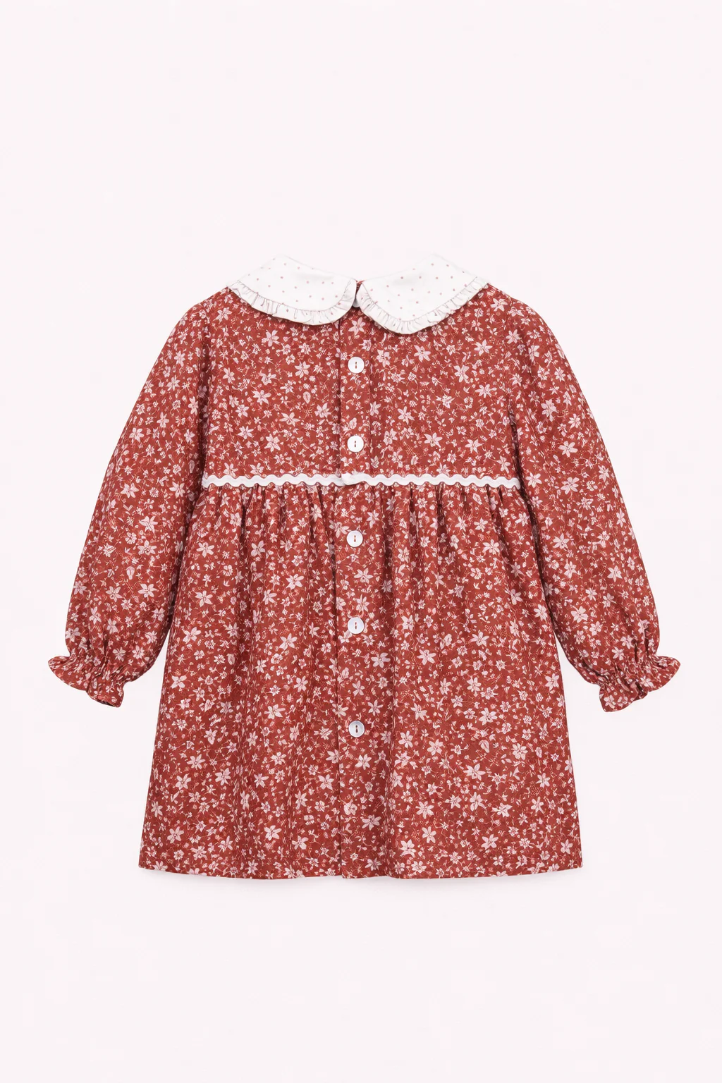 Robe Fleurie Rouge Brique pour Bébé Fille – Style Champêtre et Confort
