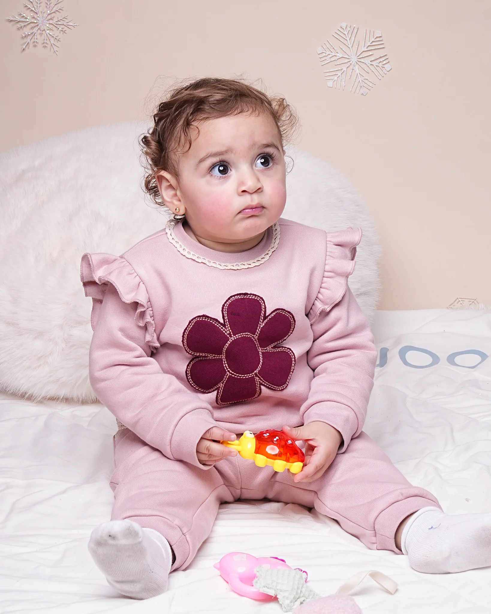Ensemble Jogging Bébé Fille Rose Fleur