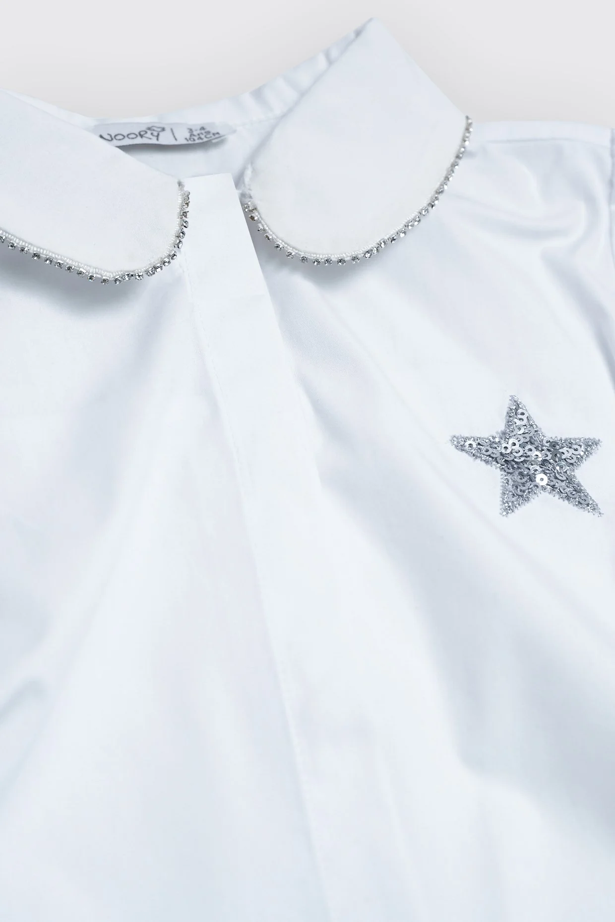 chemise à col claudine en strass