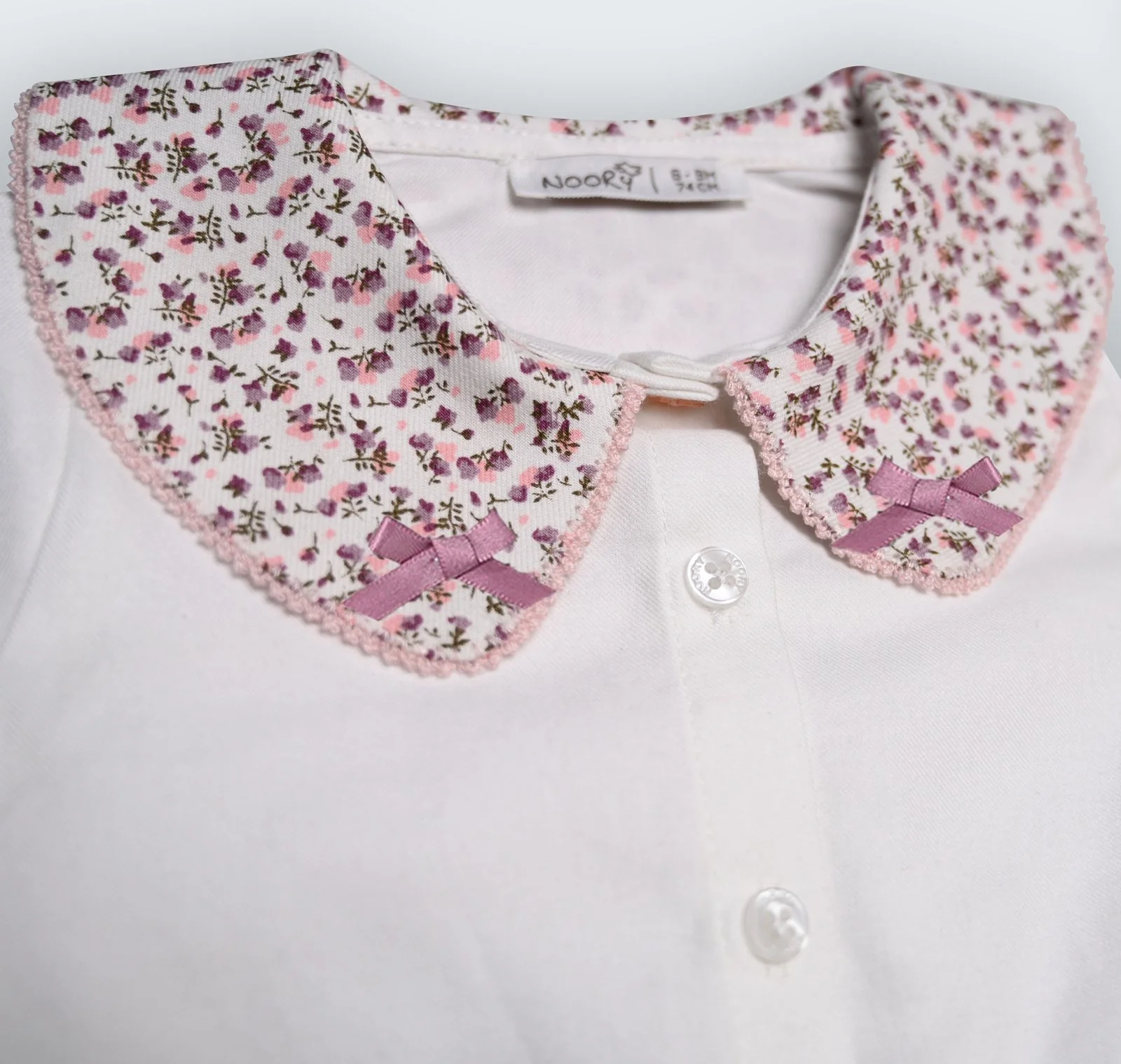 Chemise bébé fille avec col large
