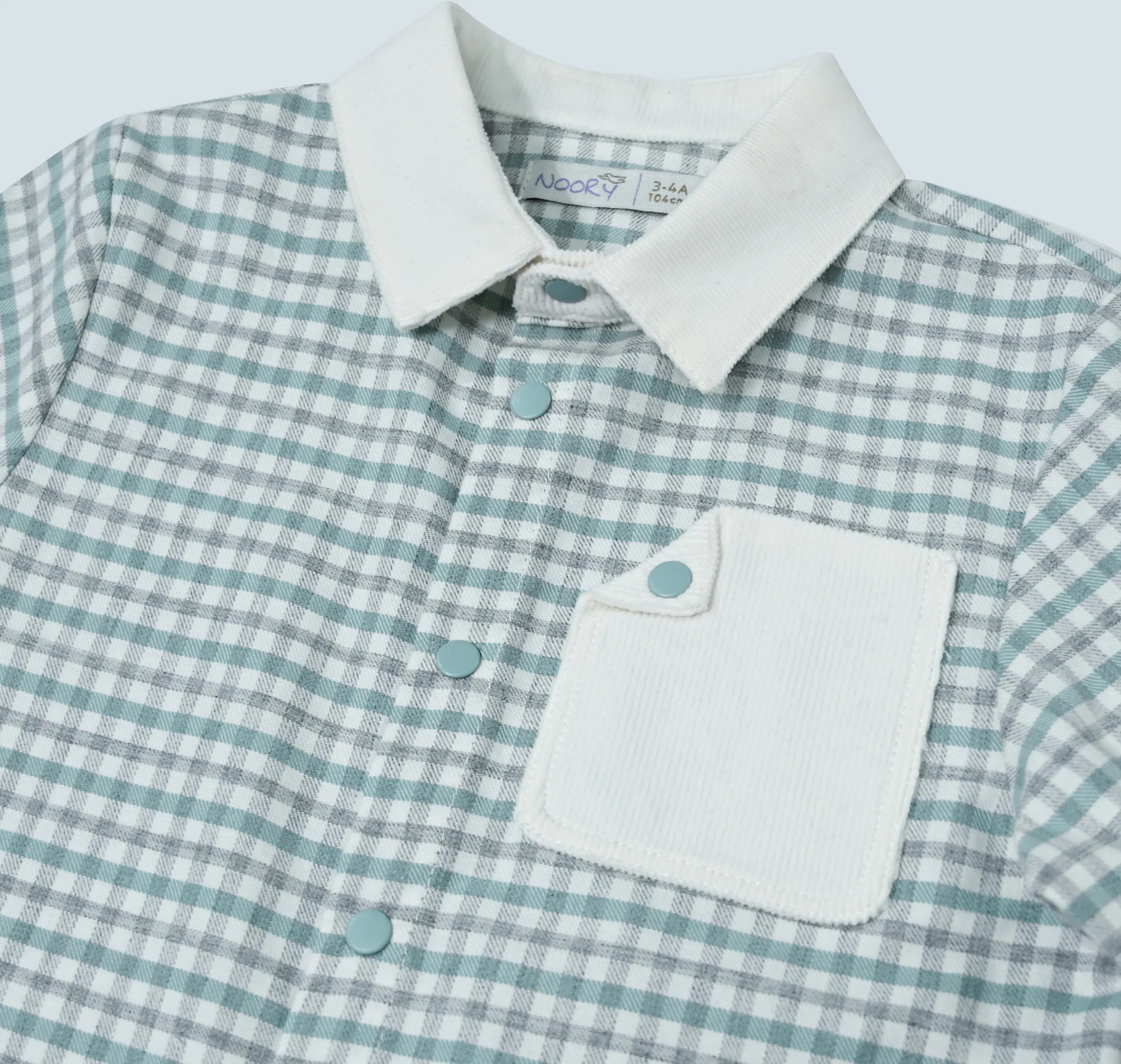 Chemise garçon à carreaux verts