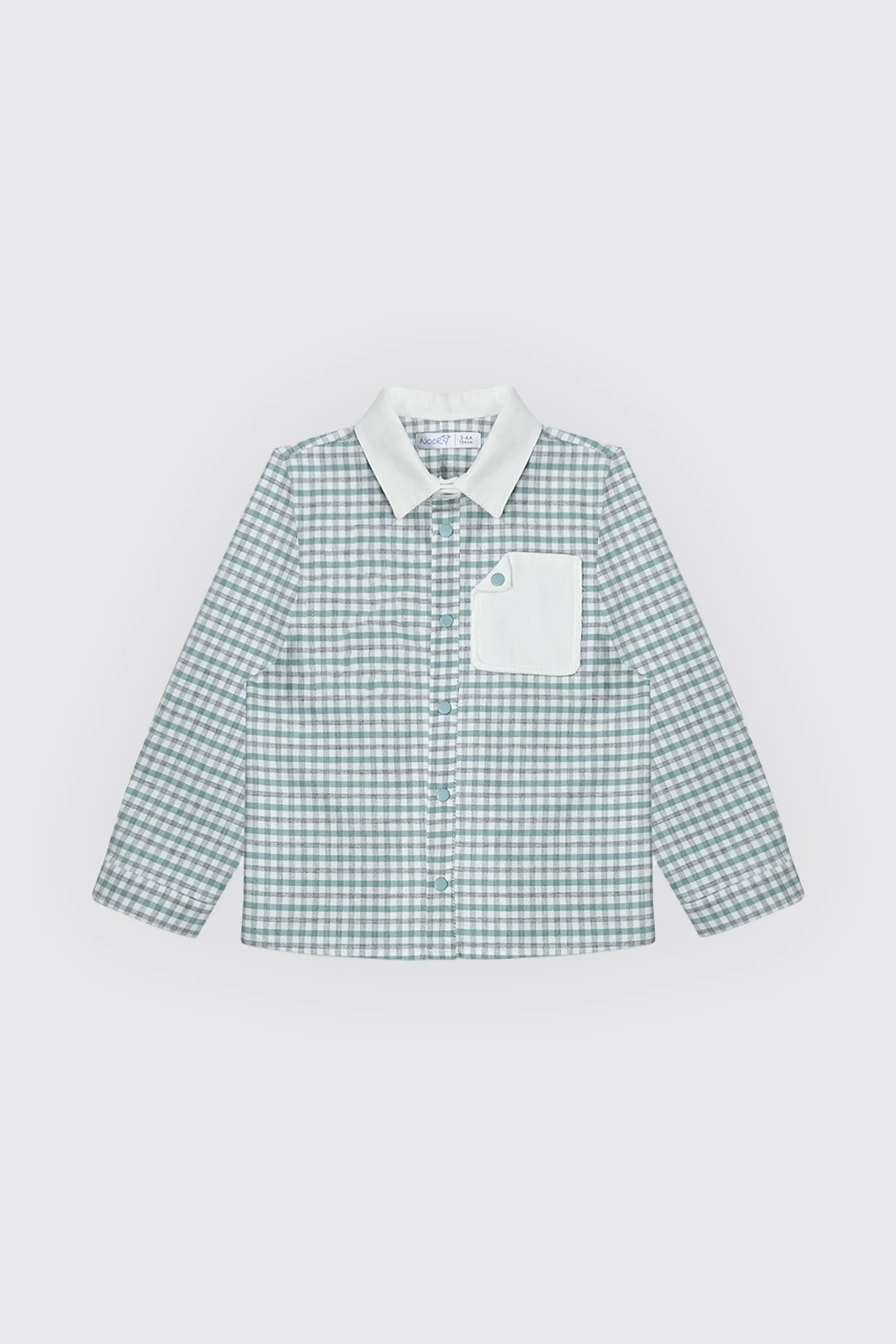 Chemise garçon à carreaux verts