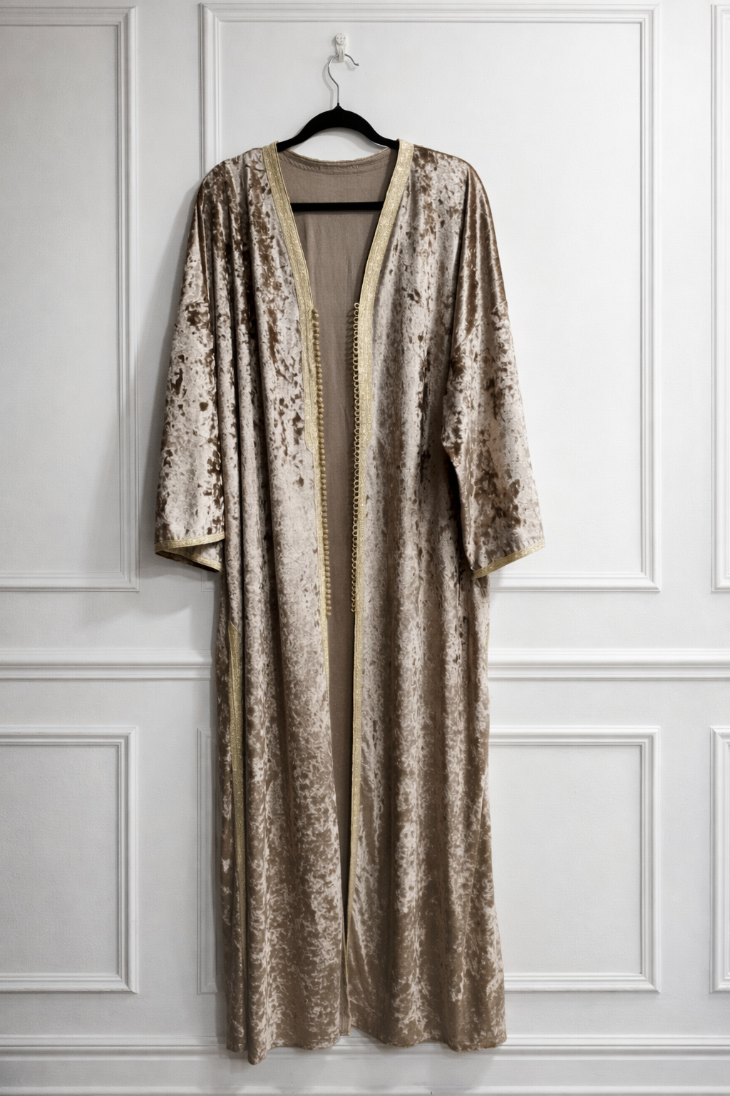 Kimono velours champagne / cartier long