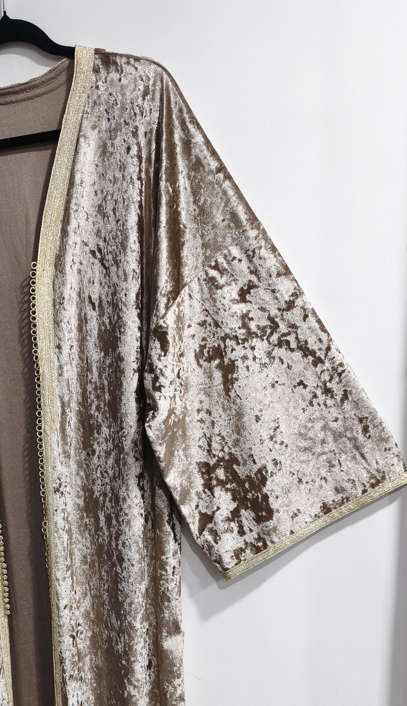 Kimono velours champagne / cartier long