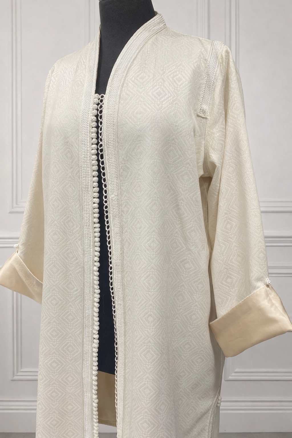Kimono 3/4 nacré à motifs ton sur ton 39ad