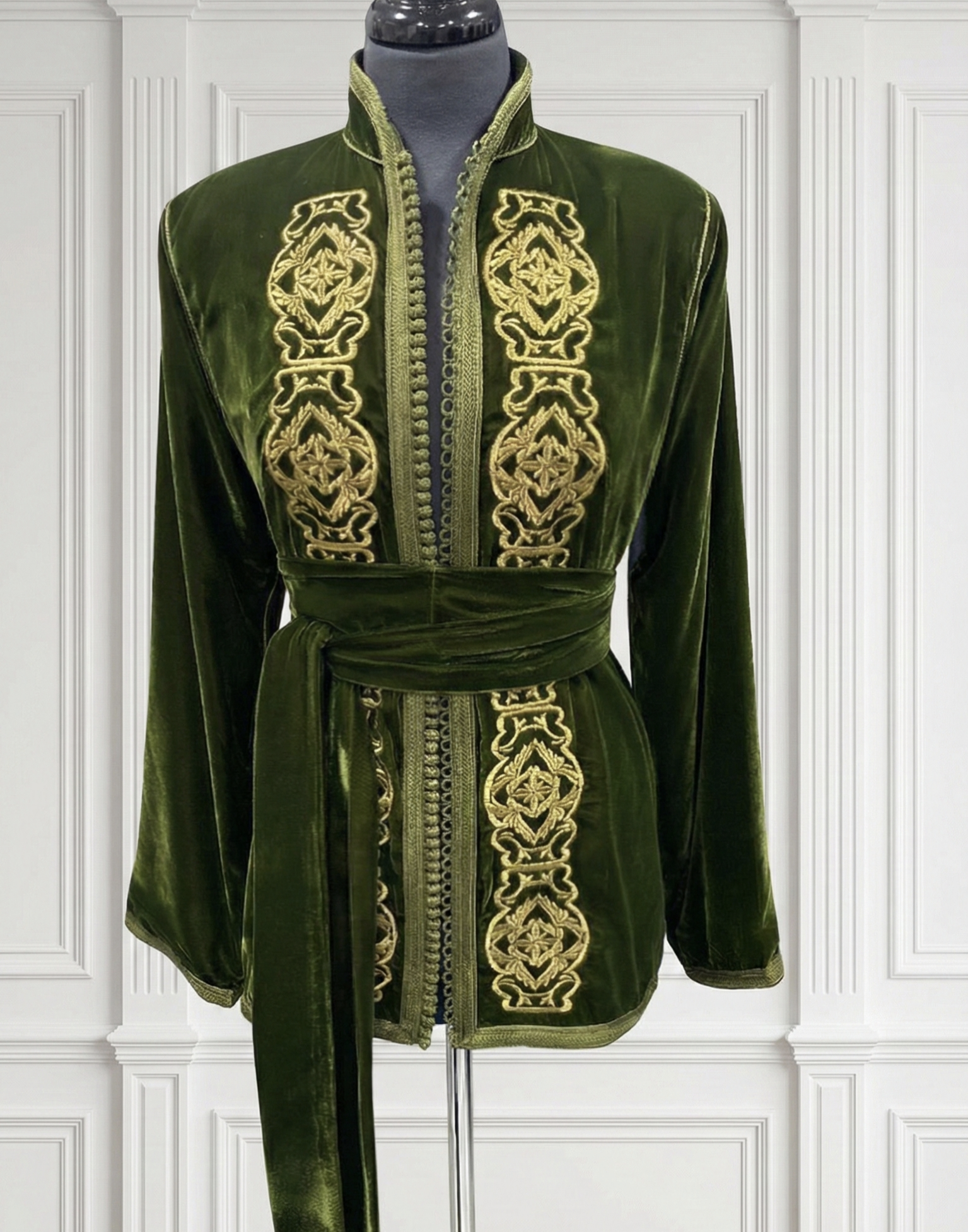 Kimono en velours vert royal