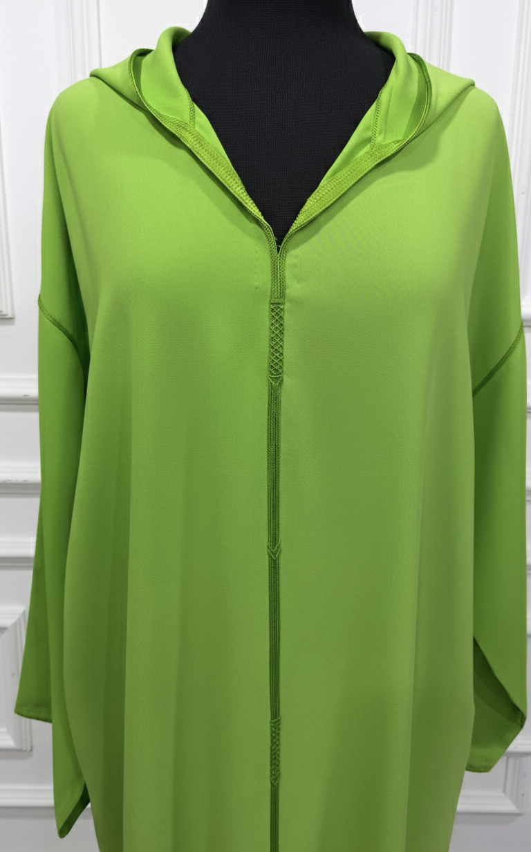 Djellaba crêpe vert lime – berchman