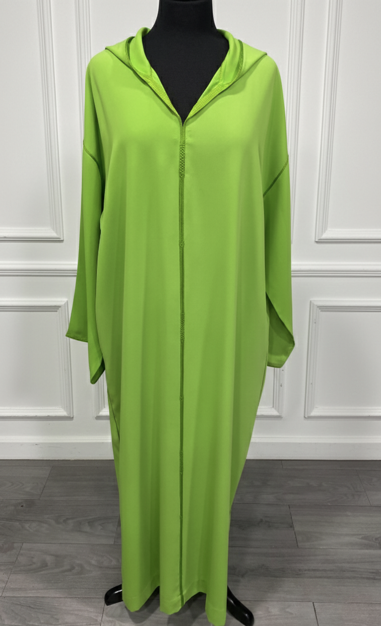 Djellaba crêpe vert lime – berchman