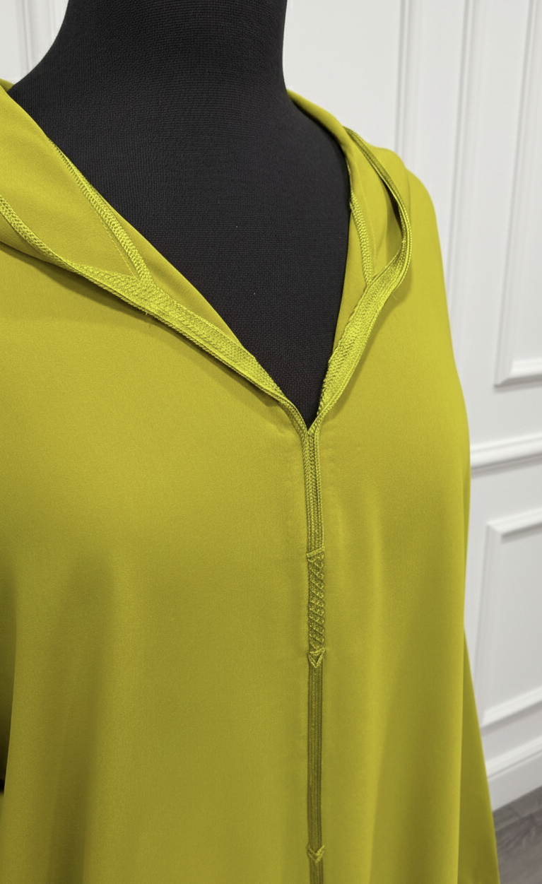 Djellaba verte chartreuse foncée – berchman