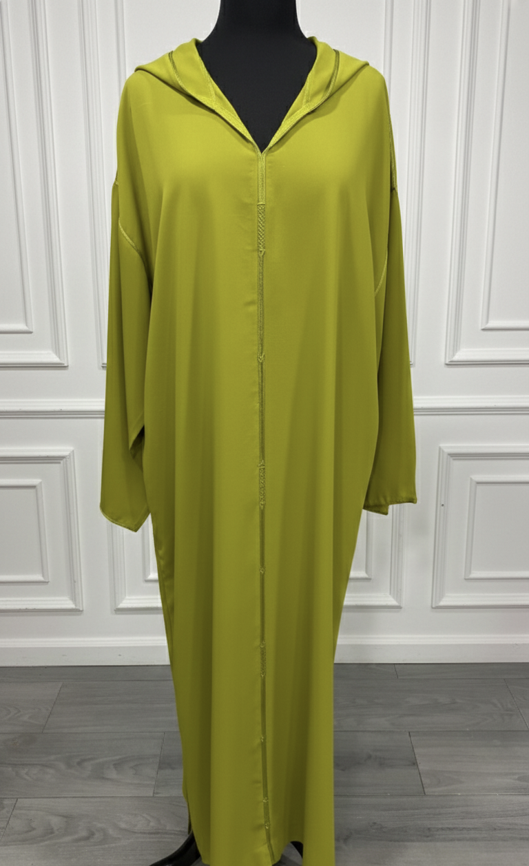 Djellaba verte chartreuse foncée – berchman