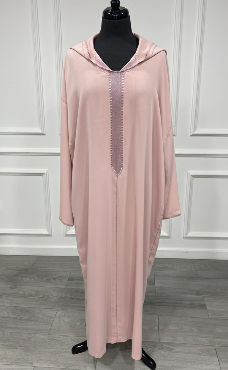 Djellaba rose pâle – randa
