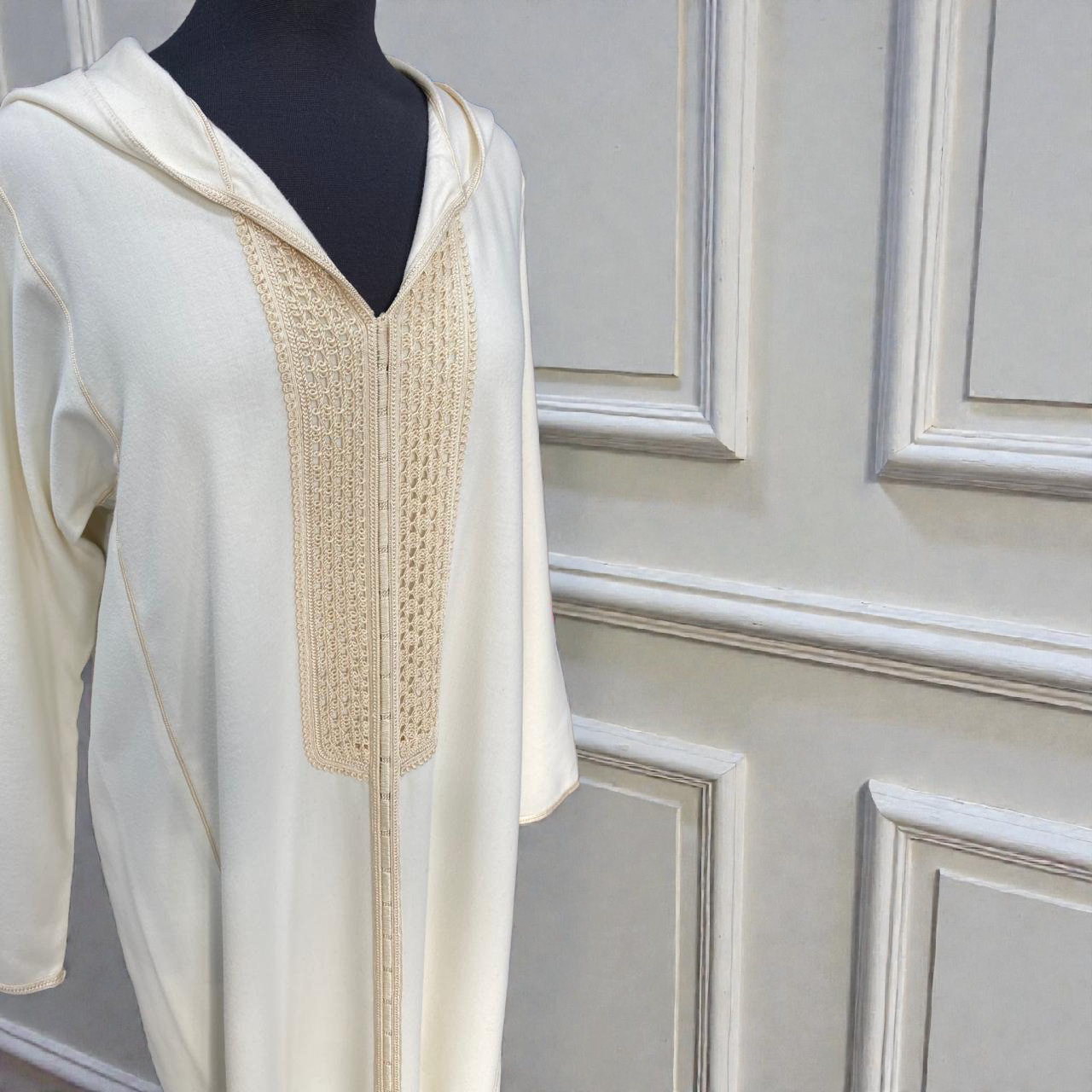 Djellaba Mlifa blanc cassé – fait mains