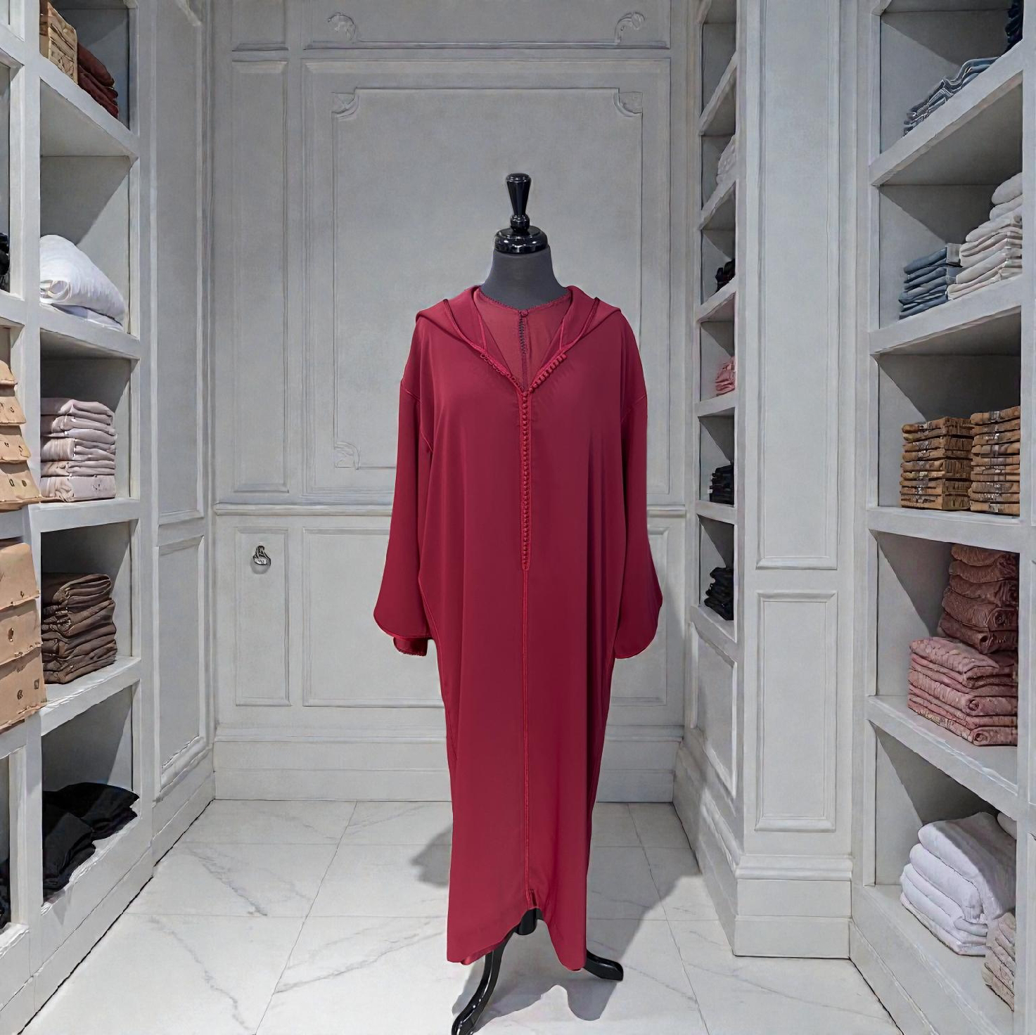 Djellaba 2 pièces bordeaux – 39ad + kmiss randa