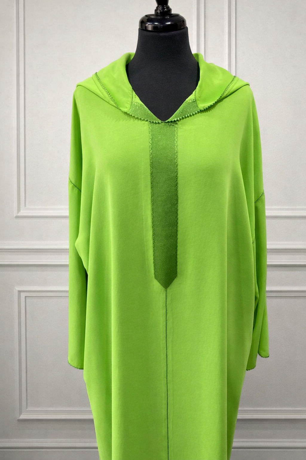 Djellaba crêpe randa lime