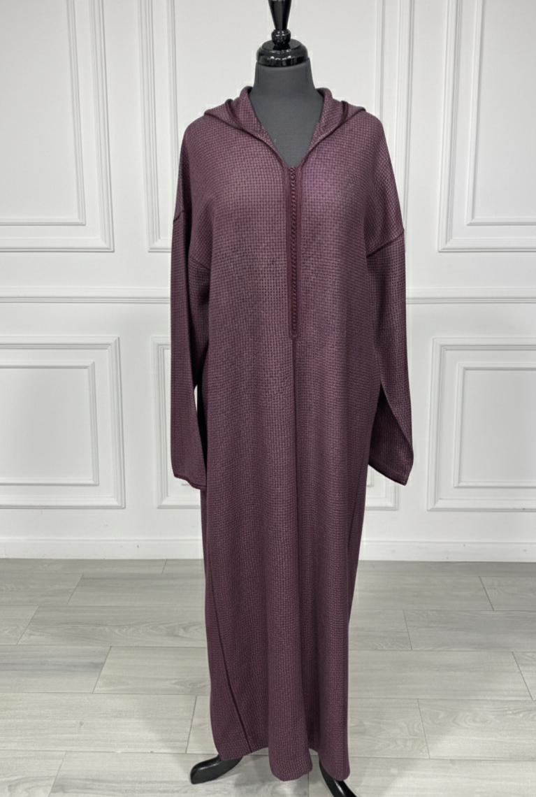 Djellaba mlifa chaude burgundy