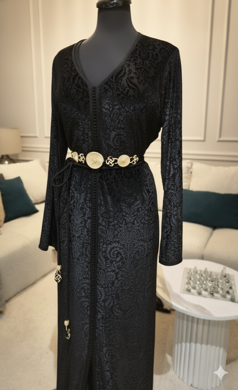 Caftan 2 pièces noir – pièce unique