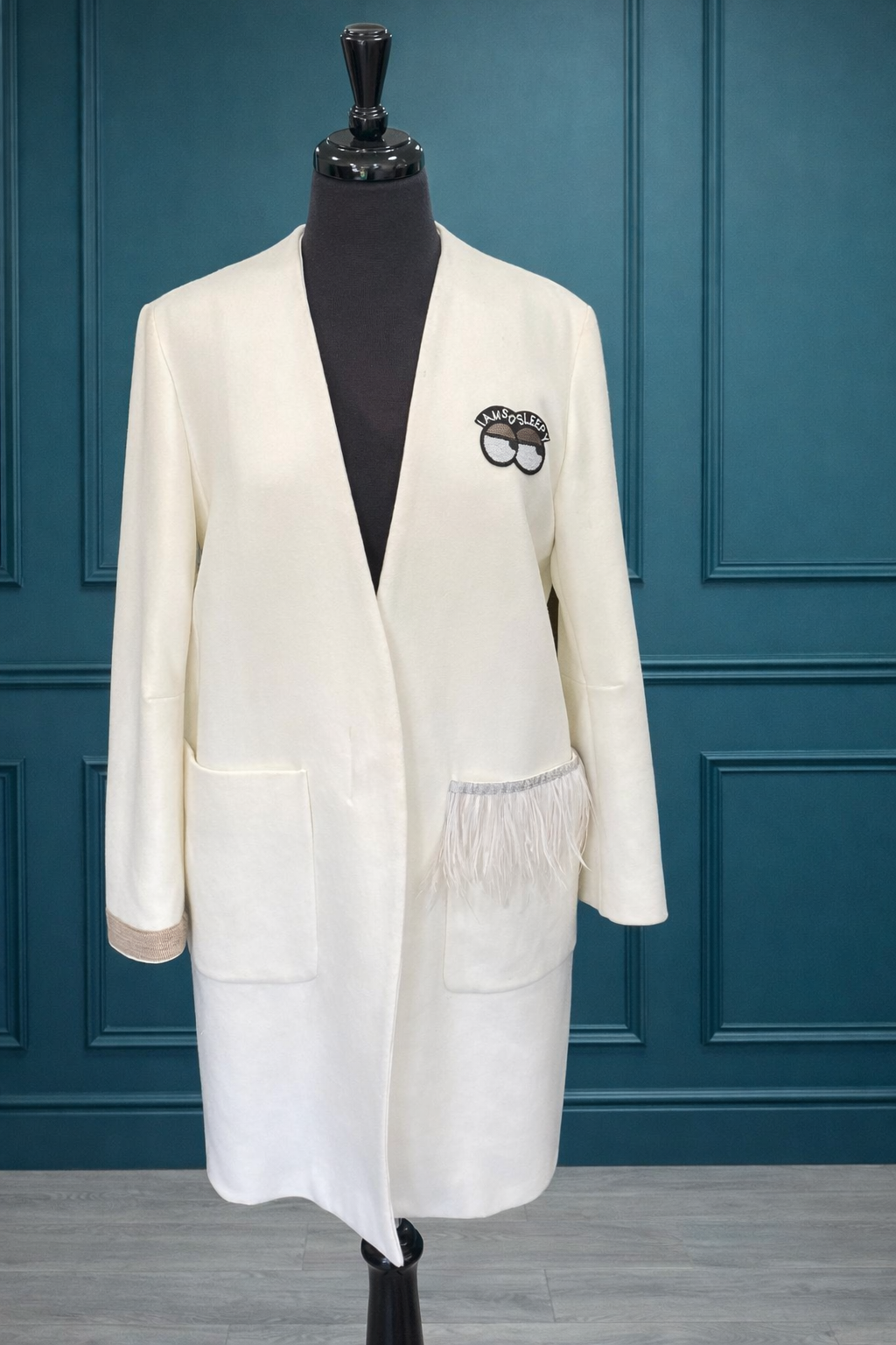 Veste blanche 3/4 "I am so sleepy"