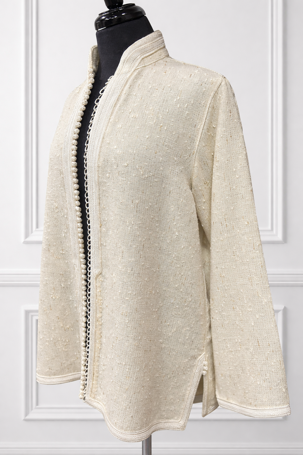 Veste kimono courte blanc cassé 39ad – col officier