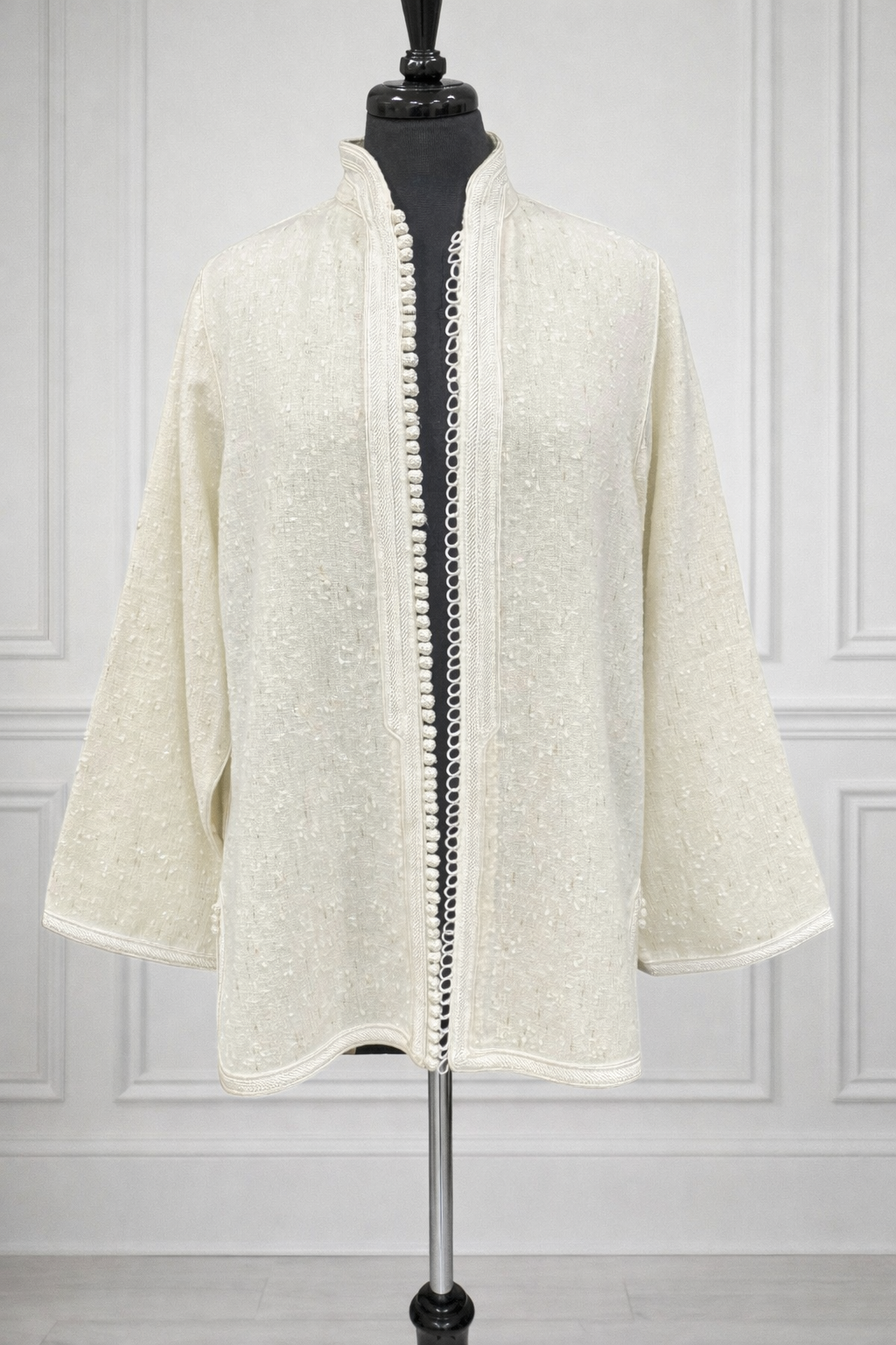Veste kimono courte blanc cassé 39ad – col officier