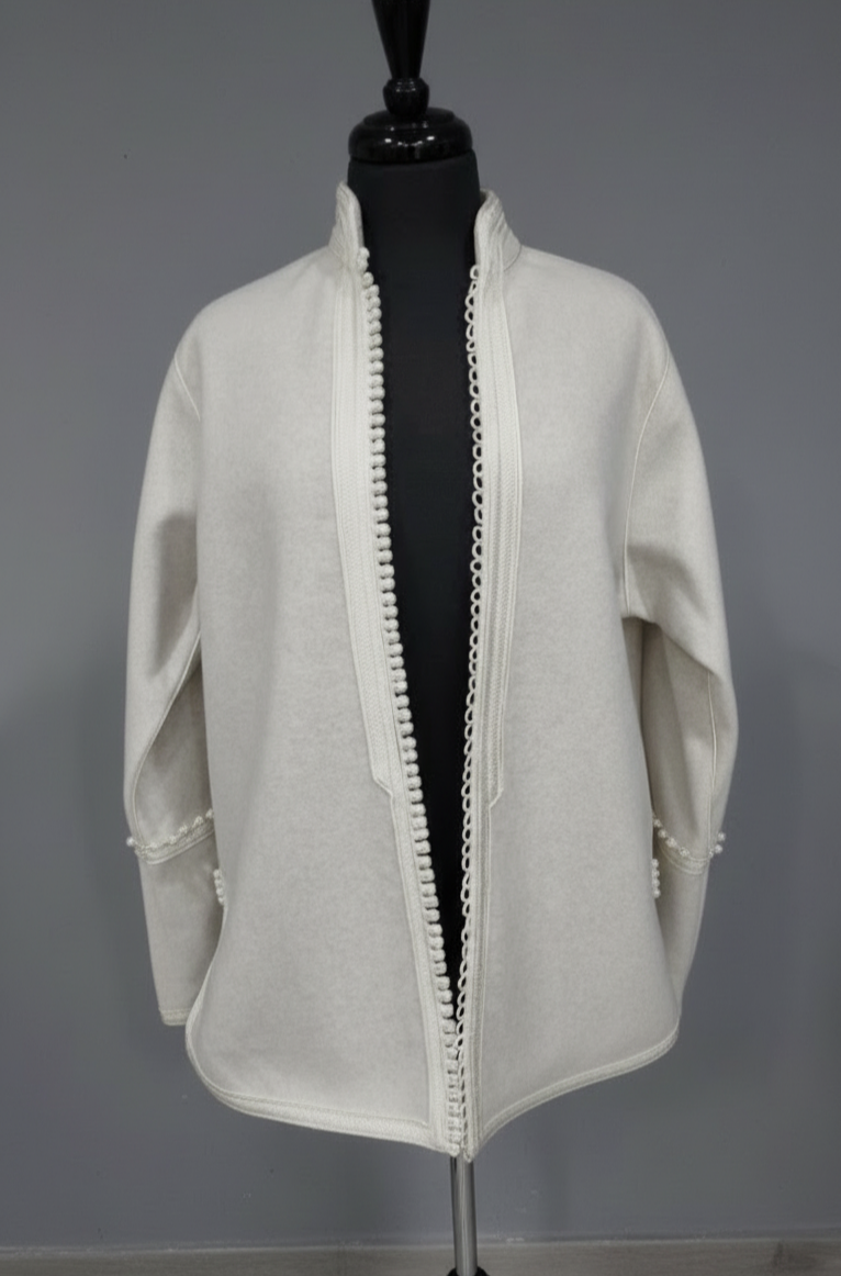Veste en Mlifa 39ad courte blanc cassé