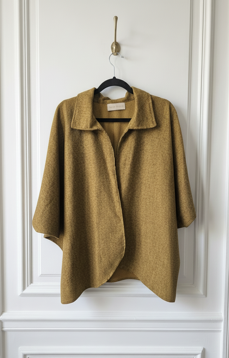 Veste chaude ouverte – couleur moutarde – pièce unique