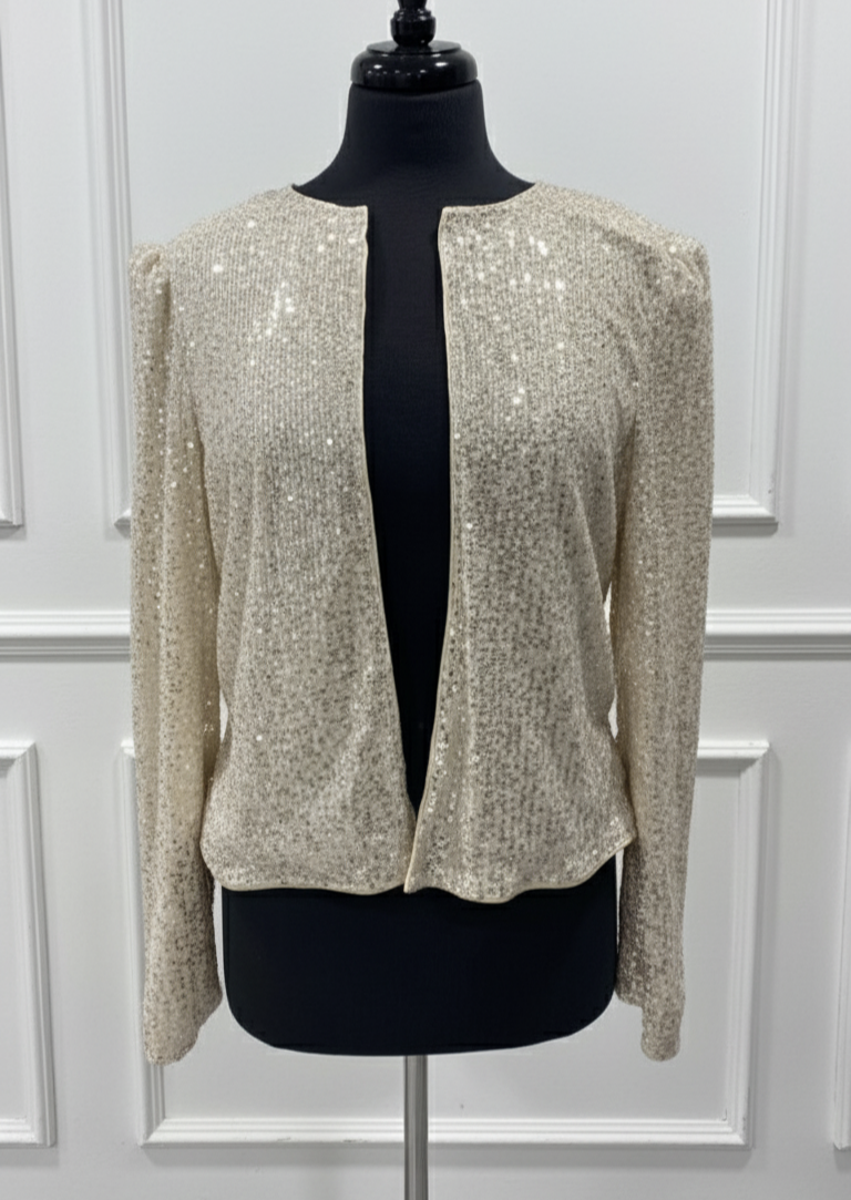 Veste blanc cassé pailletée