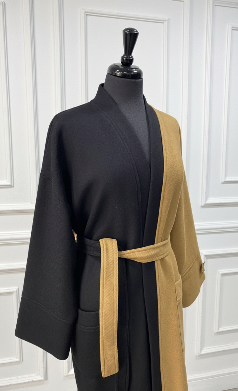 Veste manteau bi-color