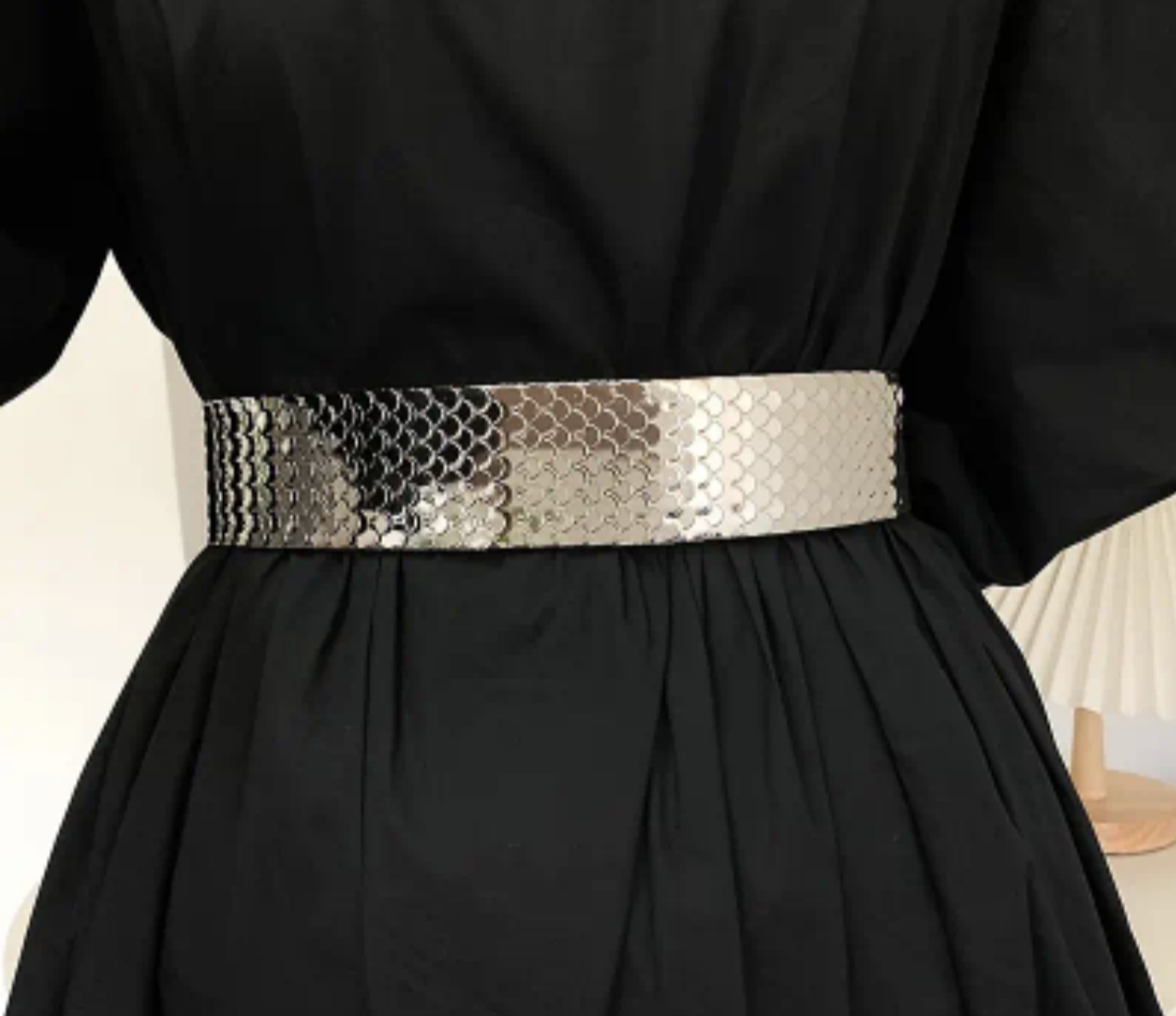 Ceinture noir/argenté élastique