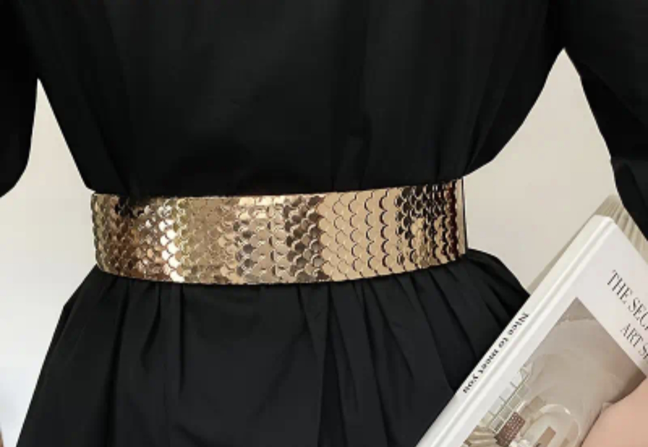 Ceinture noir/doré élastique