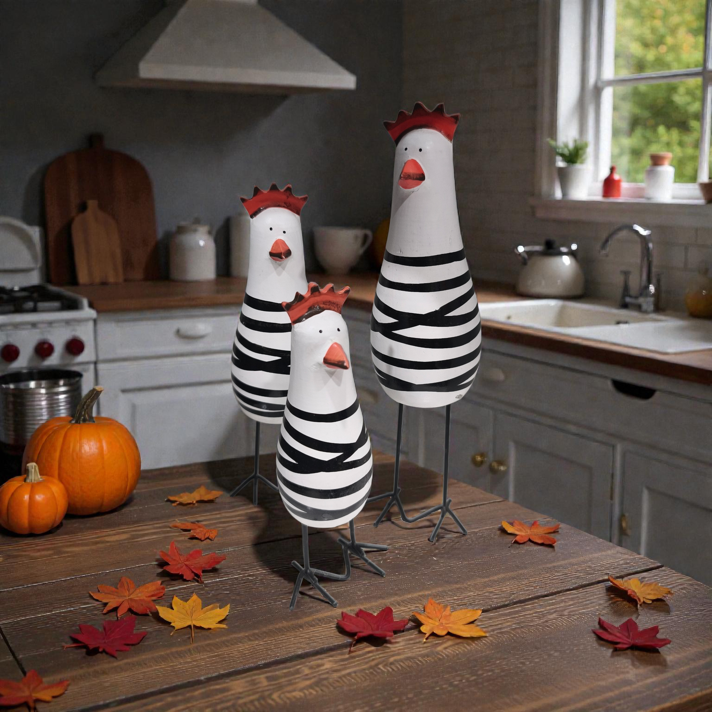 Déco Trio Poules BN – 22 cm / 18 cm / 15 cm