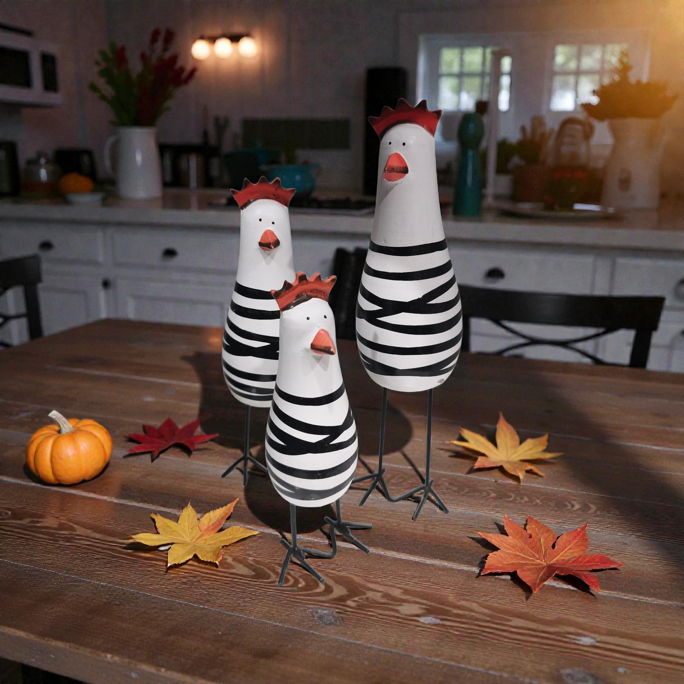 Déco Trio Poules BN – 22 cm / 18 cm / 15 cm