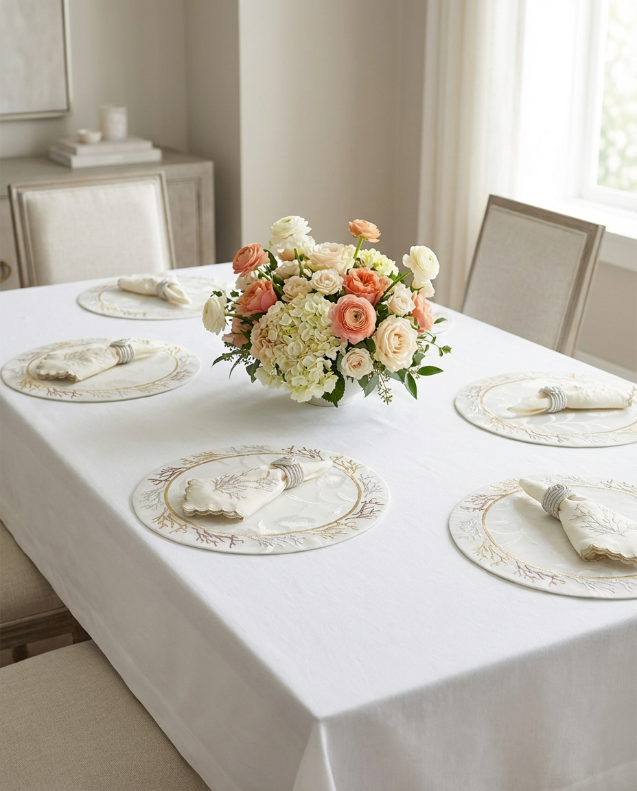 Sets de table rond brodés - Collection Yasmina