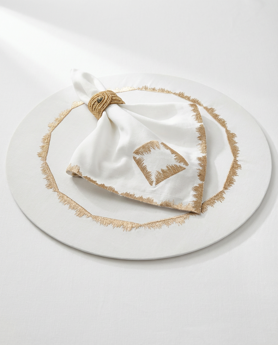 Sets de table rond brodés - Collection Prestige