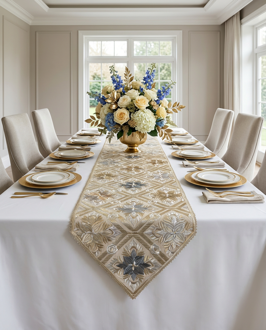 Chemin de table brodé - Collection Love