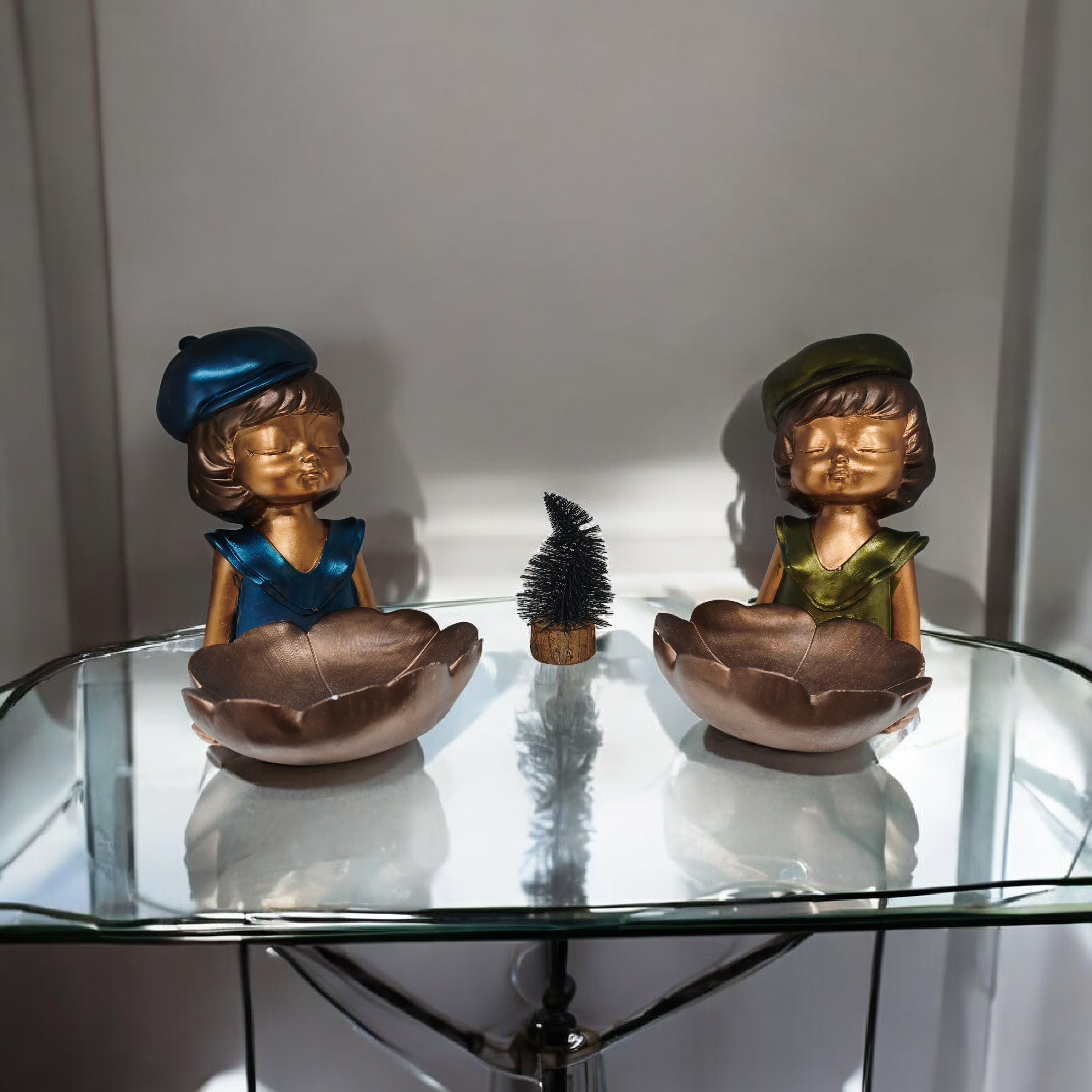 DUO MIMI – Vide-poche/Bonbonnière Bleu + Vert