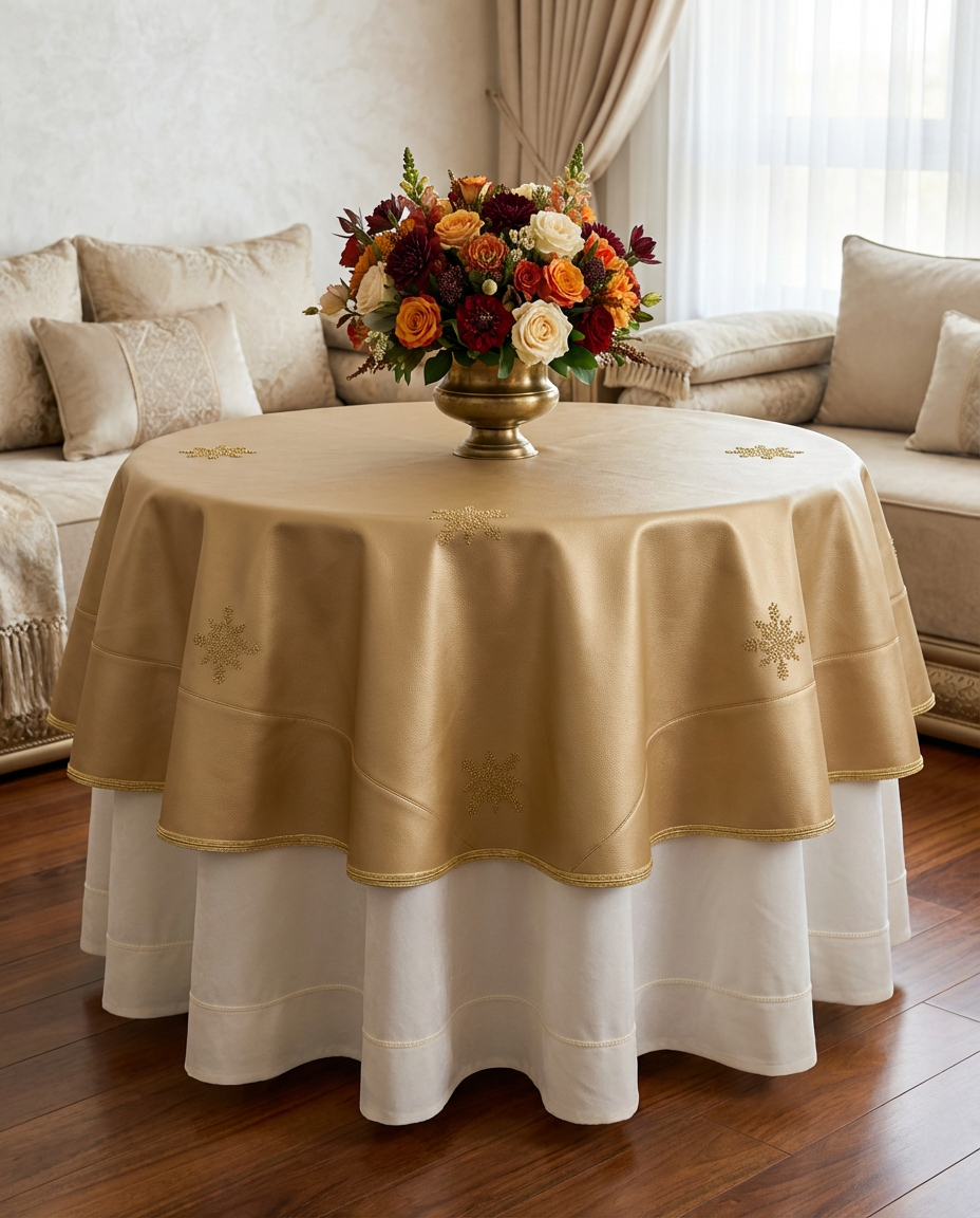 Nappe brodée similicuir - Collection Ghourza Snow