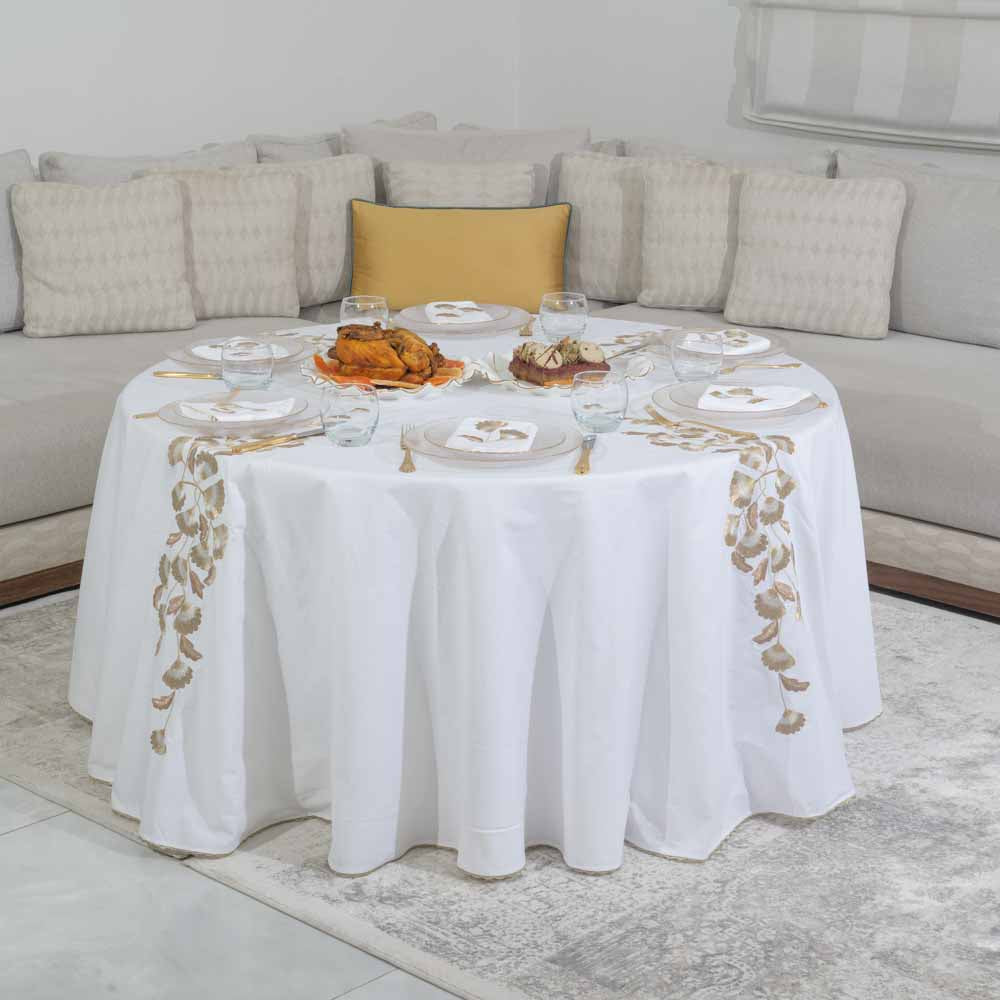 Nappe brodée ronde - Collection Dalia