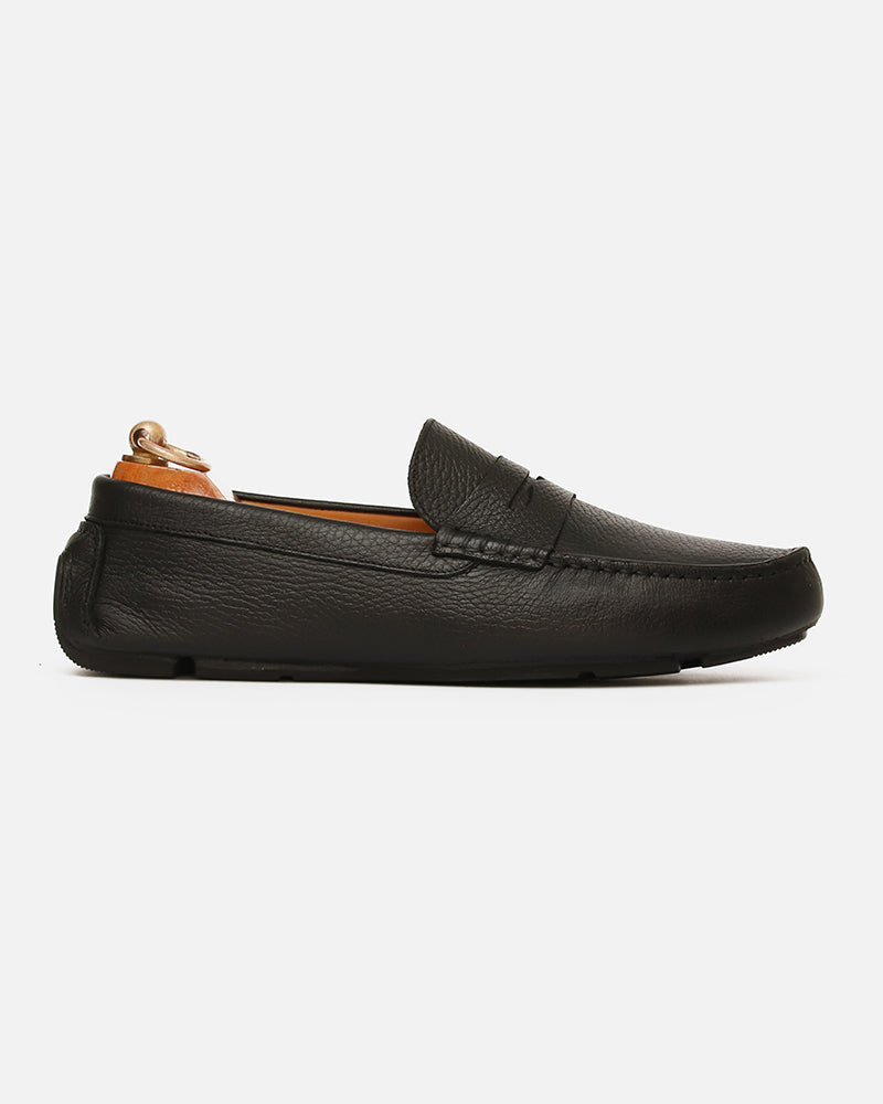 Mocassin Driver Cady Noir Grainé