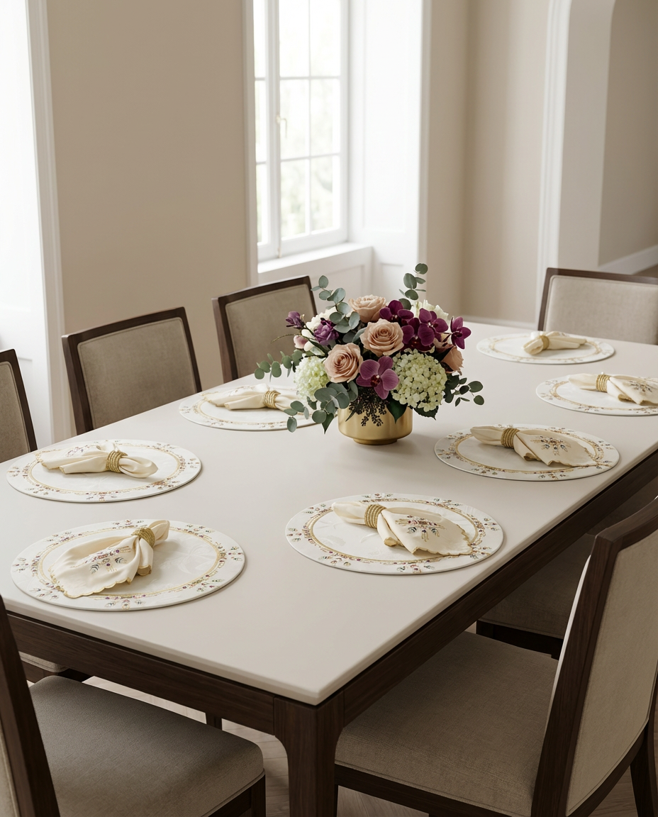 Sets de table rond brodés - Collection Chelhaoui