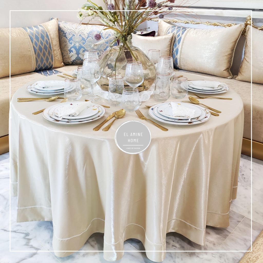 Nappe pour table ronde - Organza Glacé
