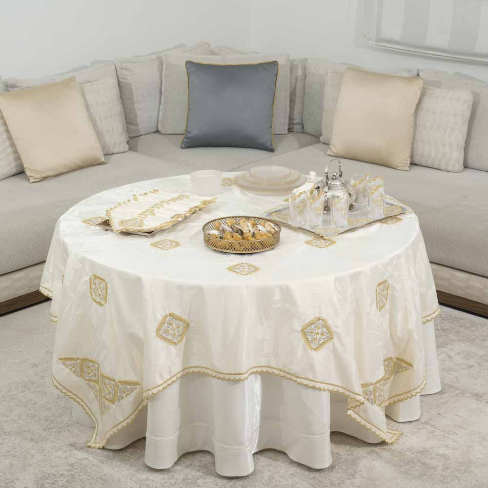 Nappe brodée carrée - Collection Seboula