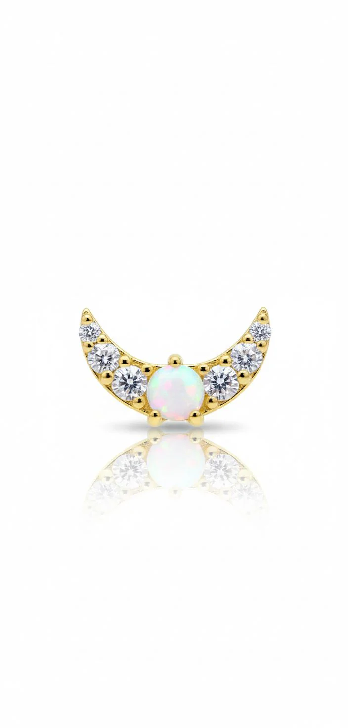 Piercing Lunaire Opale & Éclat