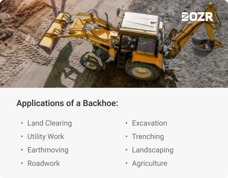 applications of a backhoe