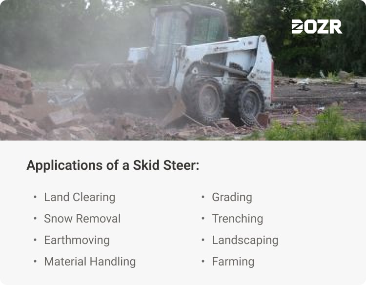 Common uses of a skid steer