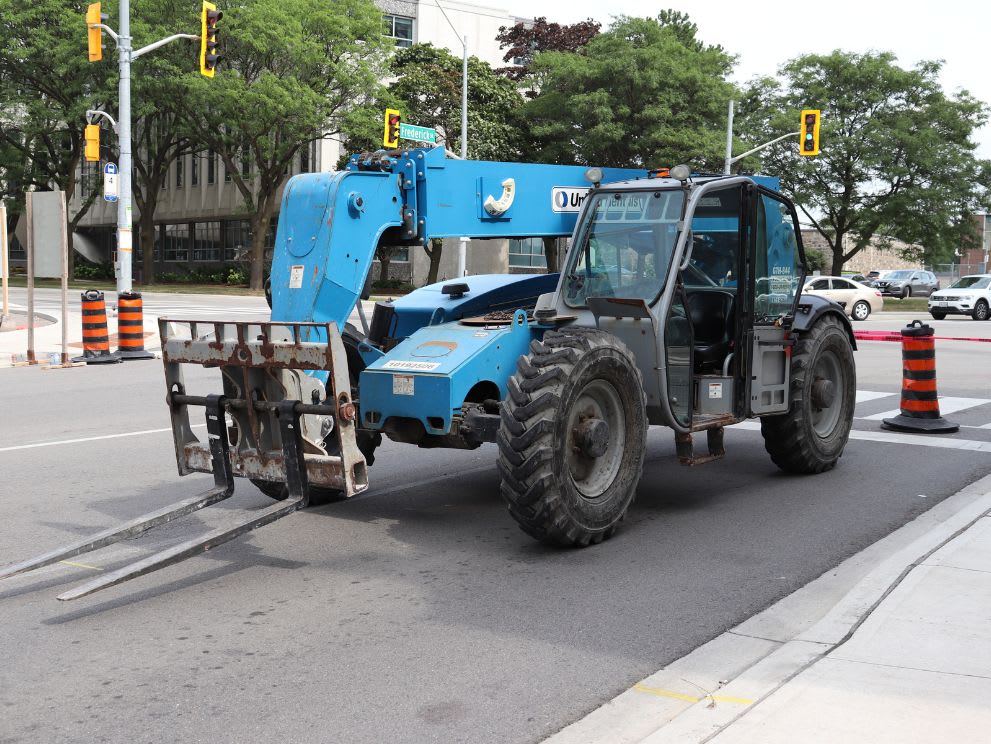 Genie telehandler with forks