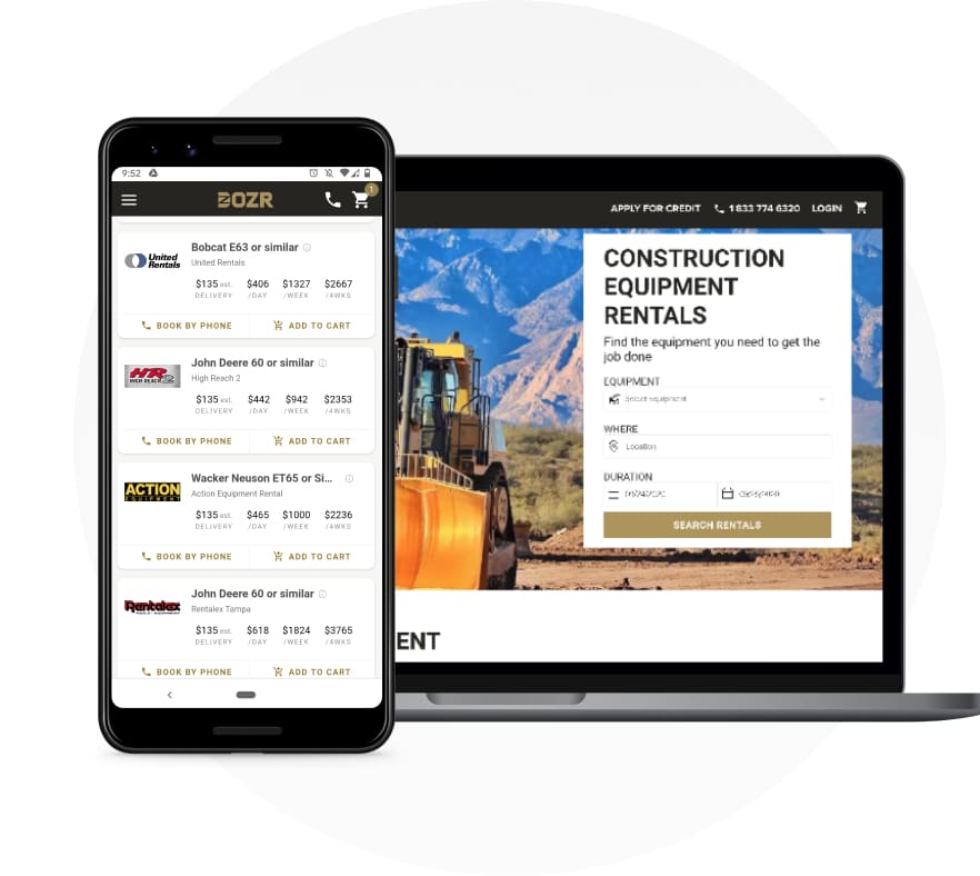 Webstores online ecommerce construction equipment rentals