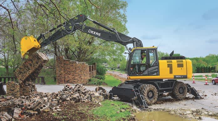 Image of wheeled excavator