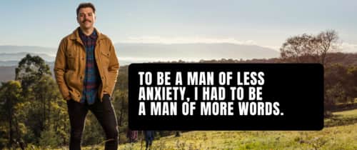 Man next to anxiety quote