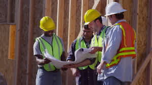 Workers on a job site.